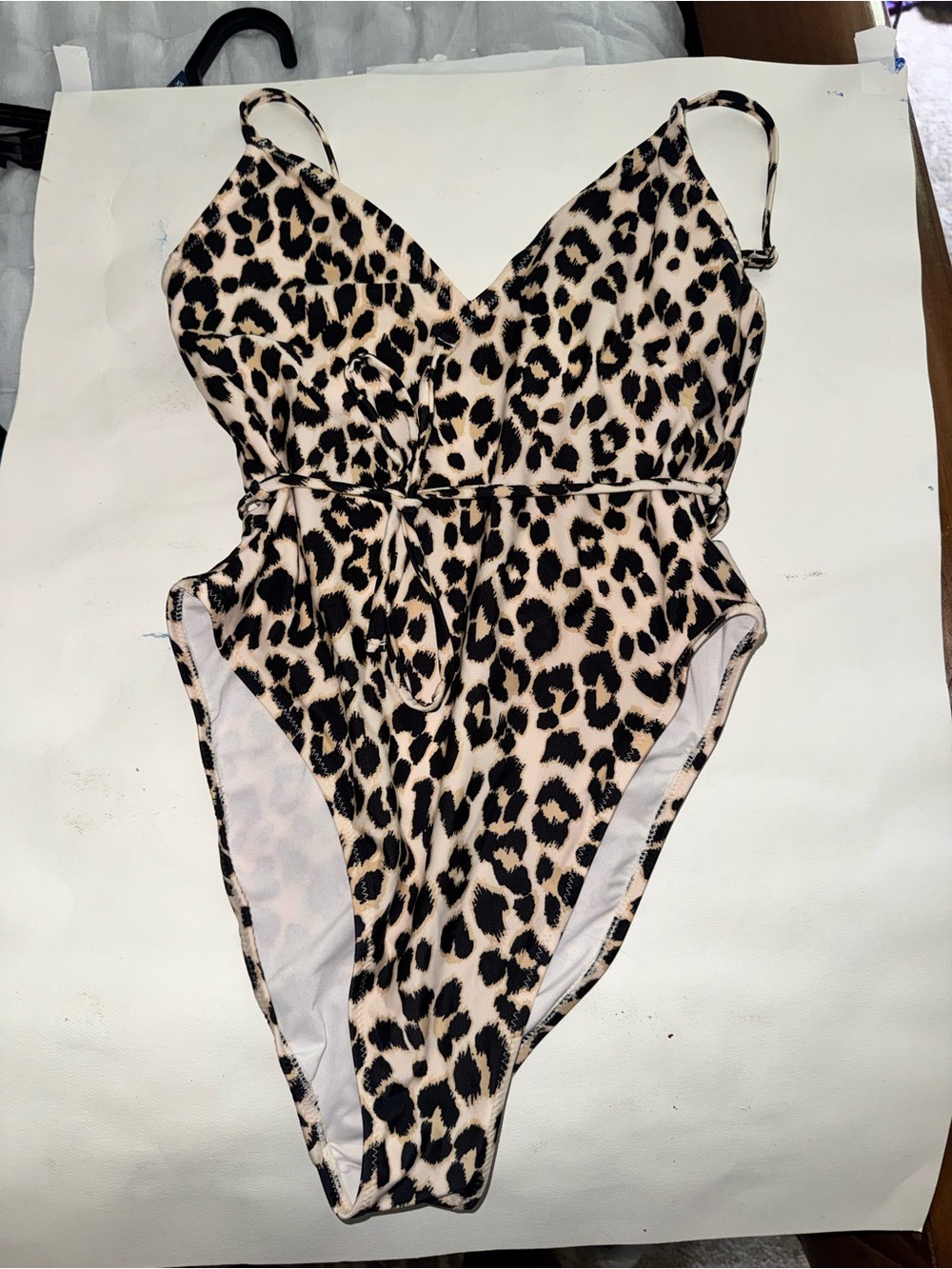 Old Navy Leopard Print One-Piece Swimsuit in Beige and Black